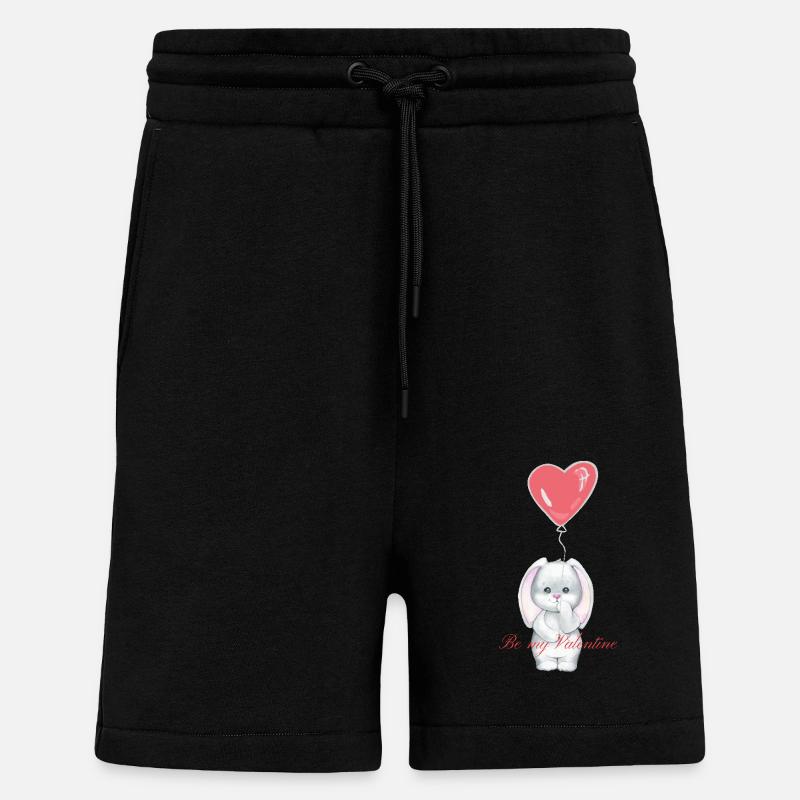 Soyez mon valentin - Short bio décontracté fabriqué en UE - SOLID BLACK