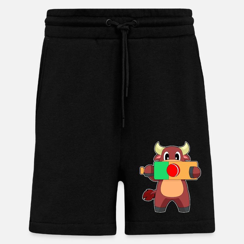 Bull Cricket Batte de cricket - Short bio décontracté fabriqué en UE - SOLID BLACK