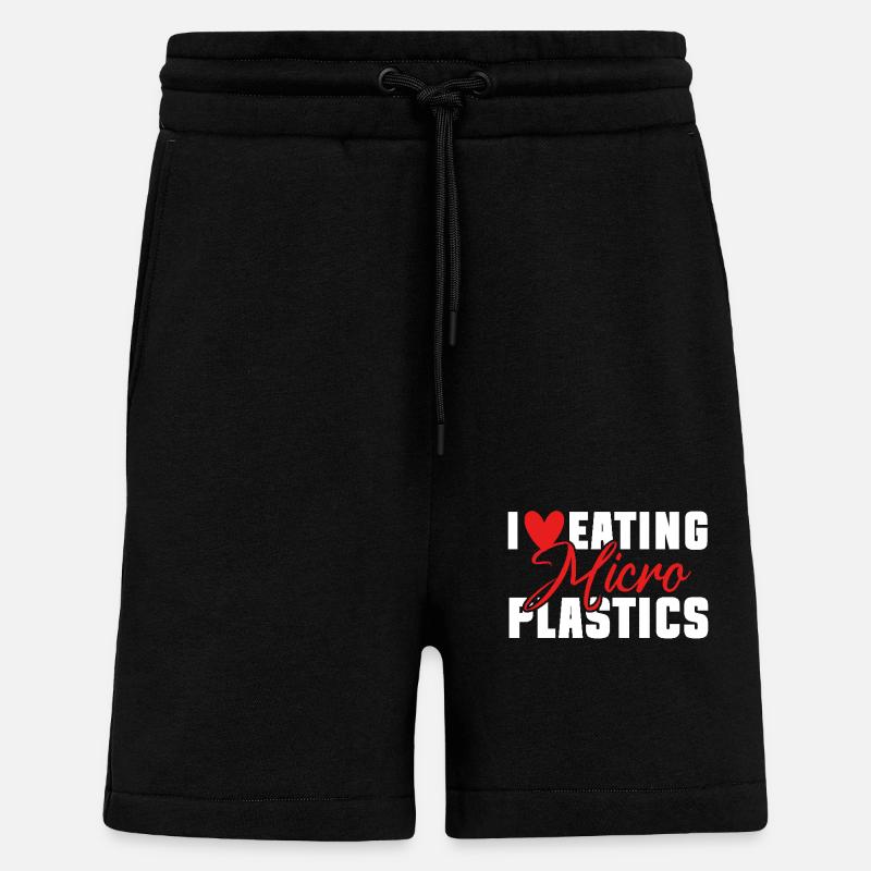 J’adore manger des microplastiques - Short bio décontracté fabriqué en UE - SOLID BLACK