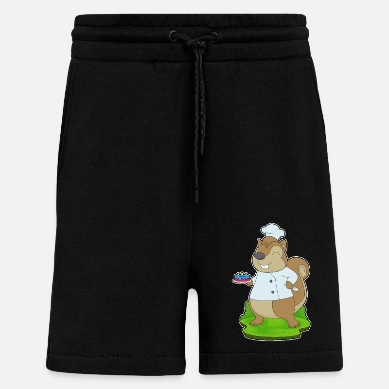 Squirrel Birthday Chef - Shorts - made by SPREAD - SOLID BLACK