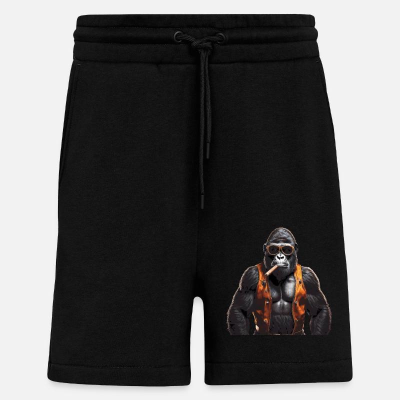 MONKEY GORILLA - Shorts - made by SPREAD - SOLID BLACK