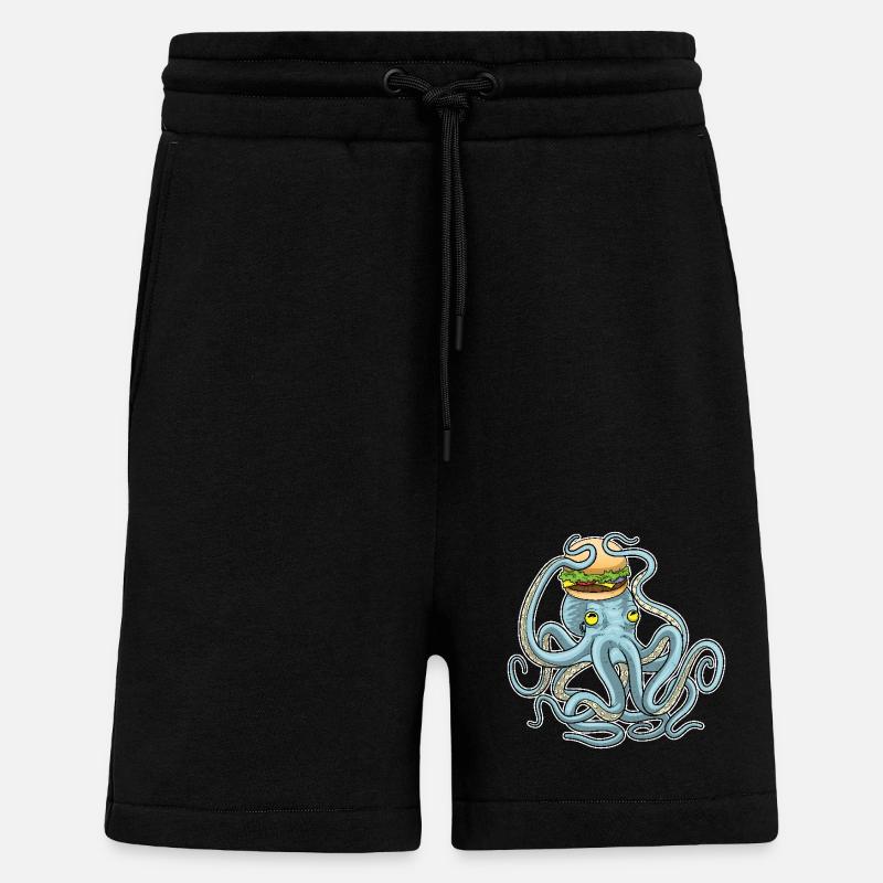 Krake Cheeseburger - Shorts - made by SPREAD - SOLID BLACK
