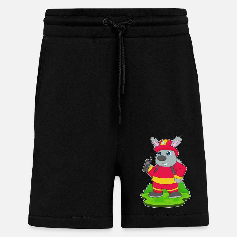 Rabbit Firefighter Fire Brigade - Shorts - made by SPREAD - SOLID BLACK