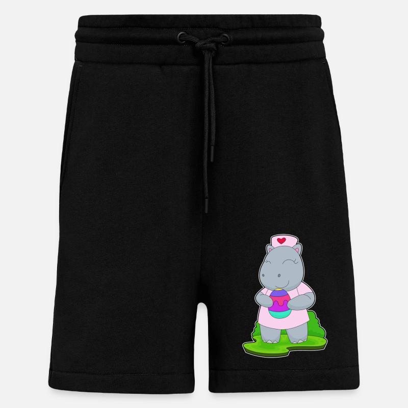 Hippopotamus Easter Nurse - Shorts - made by SPREAD - SOLID BLACK