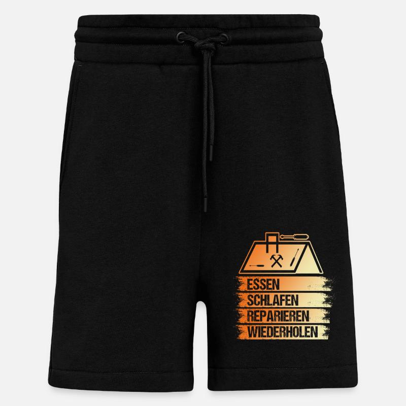 Maître Couvreur Couvreur - Short bio décontracté fabriqué en UE - SOLID BLACK