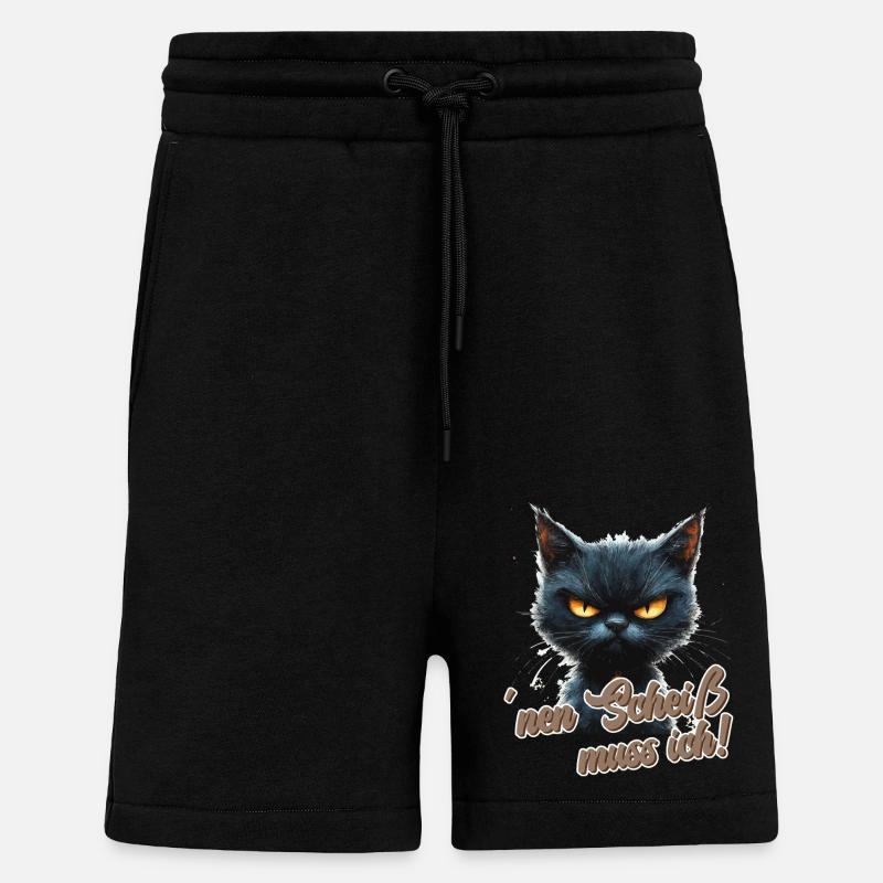 Funny cat with saying - Shorts - made by SPREAD - SOLID BLACK