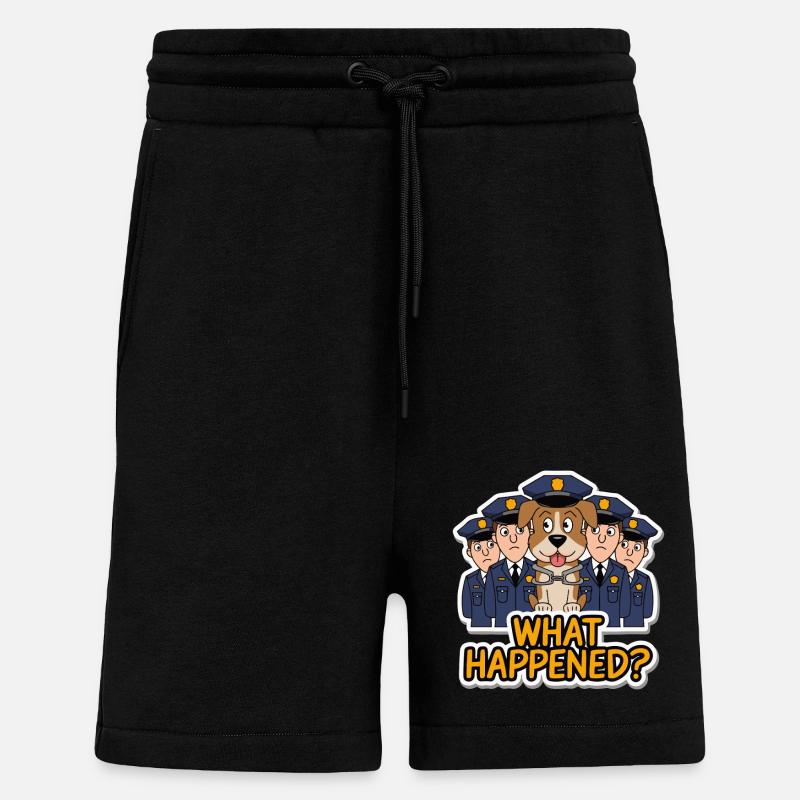 CHIENS ENTOURÉS - Short bio décontracté fabriqué en UE - SOLID BLACK