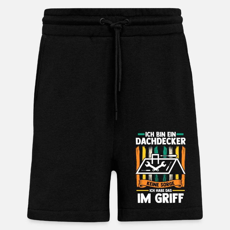 Maître Couvreur Couvreur - Short bio décontracté fabriqué en UE - SOLID BLACK
