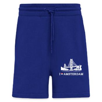 I love Amsterdam Flagge Herz Golden Gate Brücke Wortspiel - Shorts - made by SPREAD - Iconic Blue - Vorne
