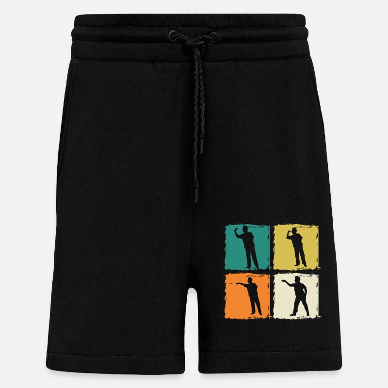 Joueur de fléchettes Fléchettes - Short bio décontracté fabriqué en UE - SOLID BLACK