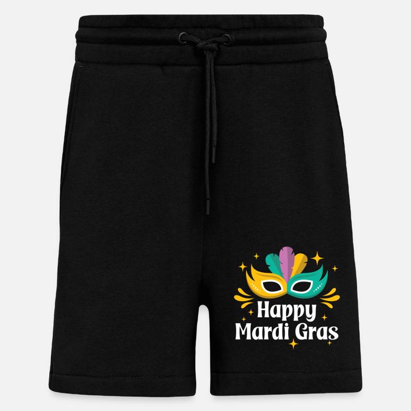 Joyeux Mardi Gras - Short bio décontracté fabriqué en UE - SOLID BLACK