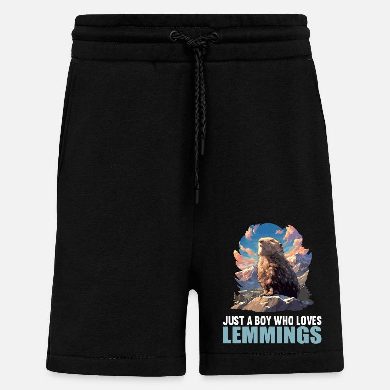 Lemmings Lemming - Short bio décontracté fabriqué en UE - SOLID BLACK