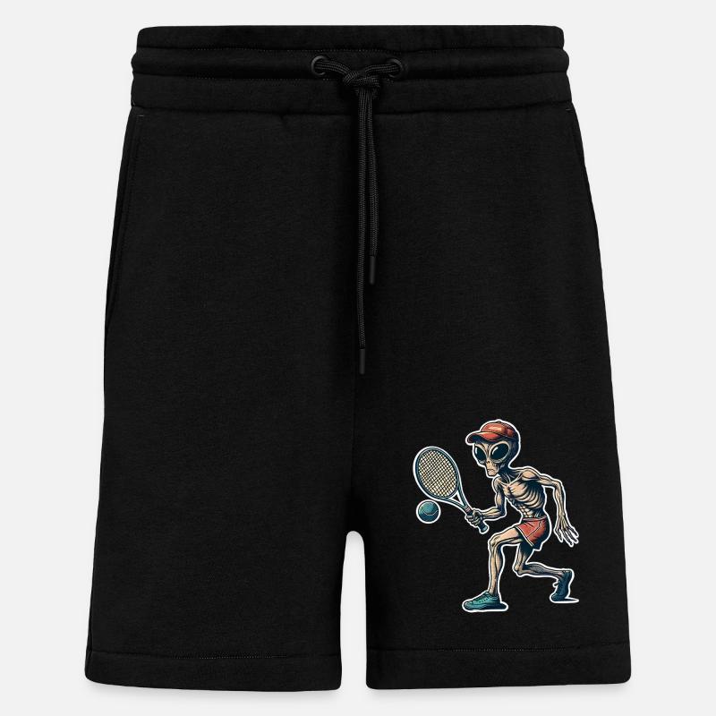Alien Tennis - Shorts - made by SPREAD - SOLID BLACK