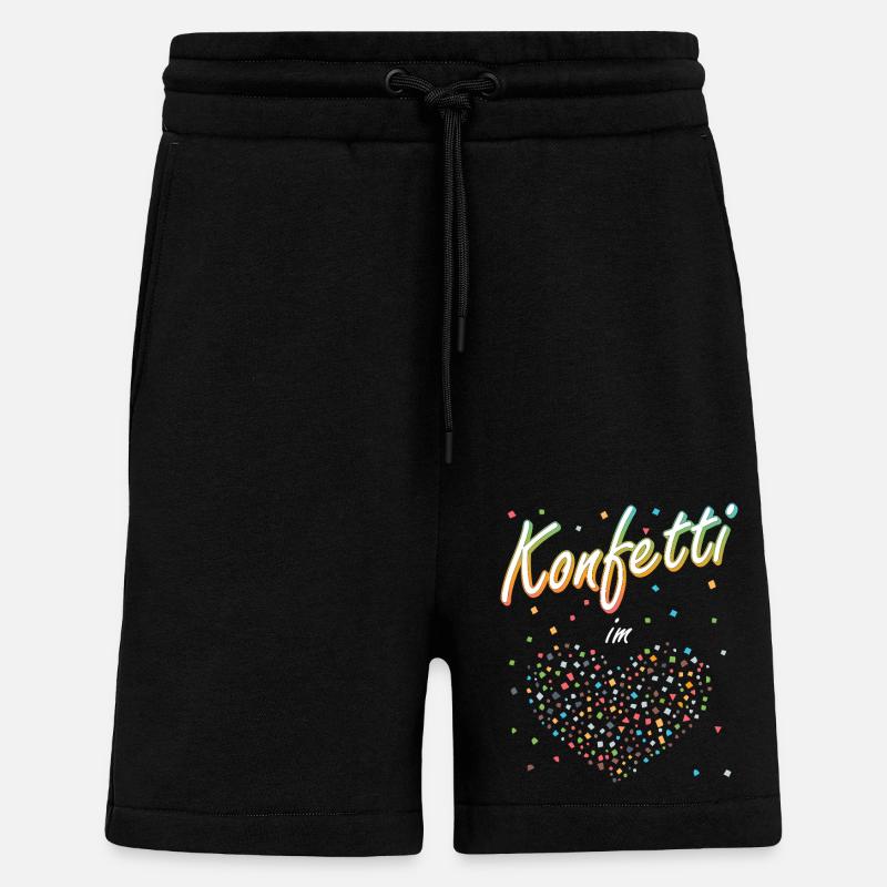confettis carnaval carnaval design amusant - Short bio décontracté fabriqué en UE - SOLID BLACK