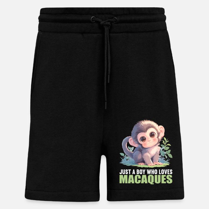 Macaque Macaque - Short bio décontracté fabriqué en UE - SOLID BLACK