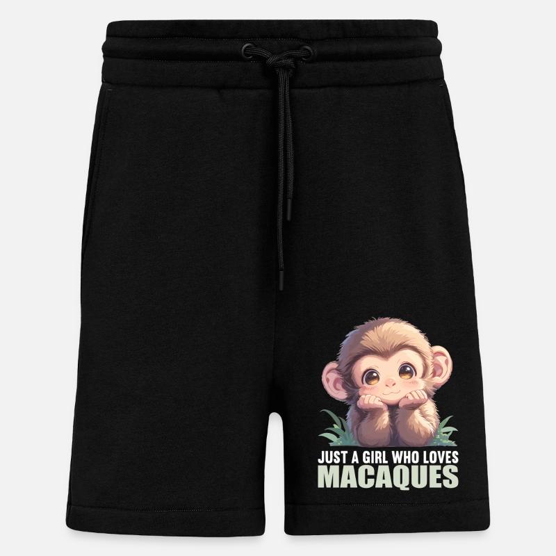 Macaque Macaque - Short bio décontracté fabriqué en UE - SOLID BLACK