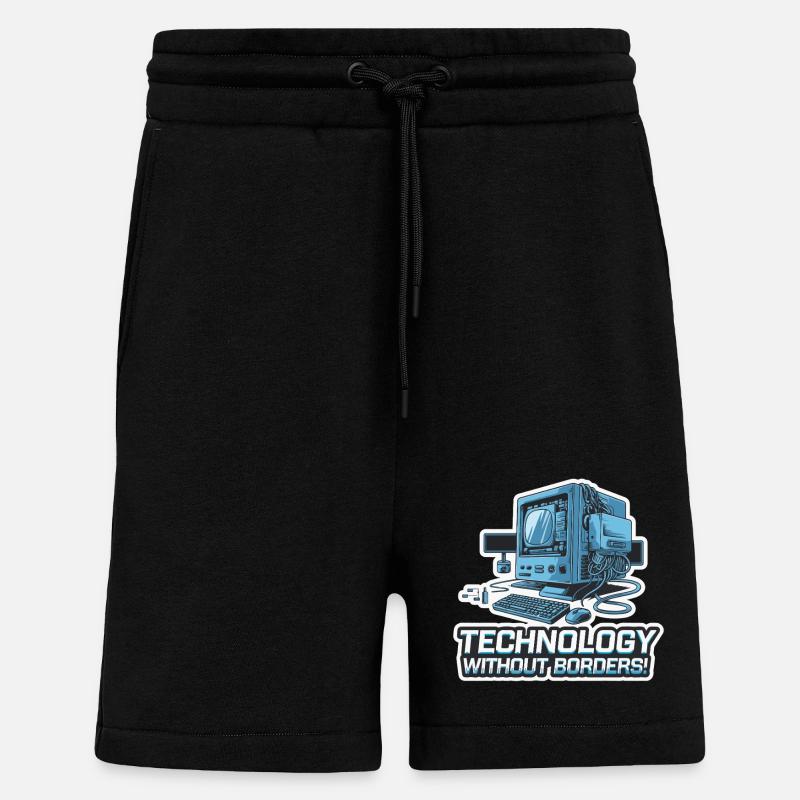 COMPUTER, WITHOUT BORDERS - Shorts - made by SPREAD - SOLID BLACK