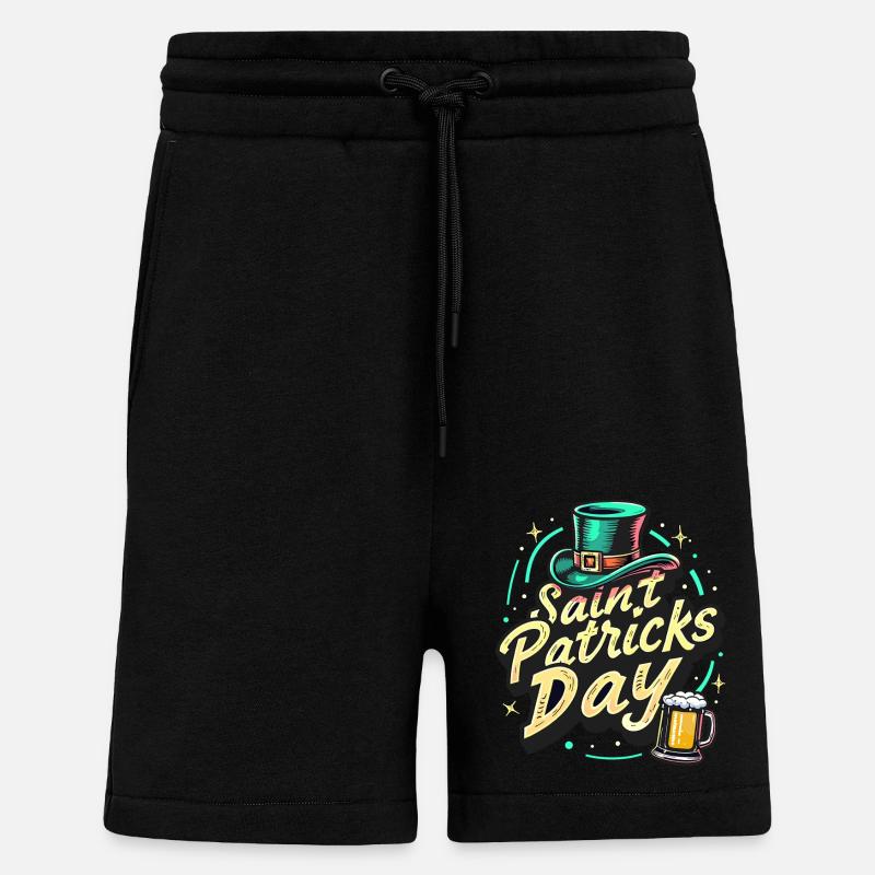 Bière de la Saint-Patrick - Short bio décontracté fabriqué en UE - SOLID BLACK