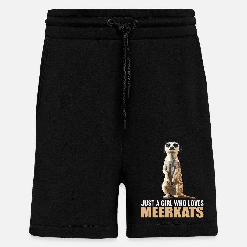 Meerkat Erdmännchen - Short bio décontracté fabriqué en UE - SOLID BLACK