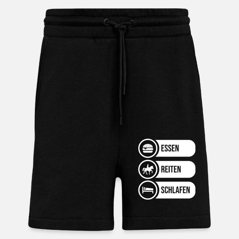 Cheval - Short bio décontracté fabriqué en UE - SOLID BLACK