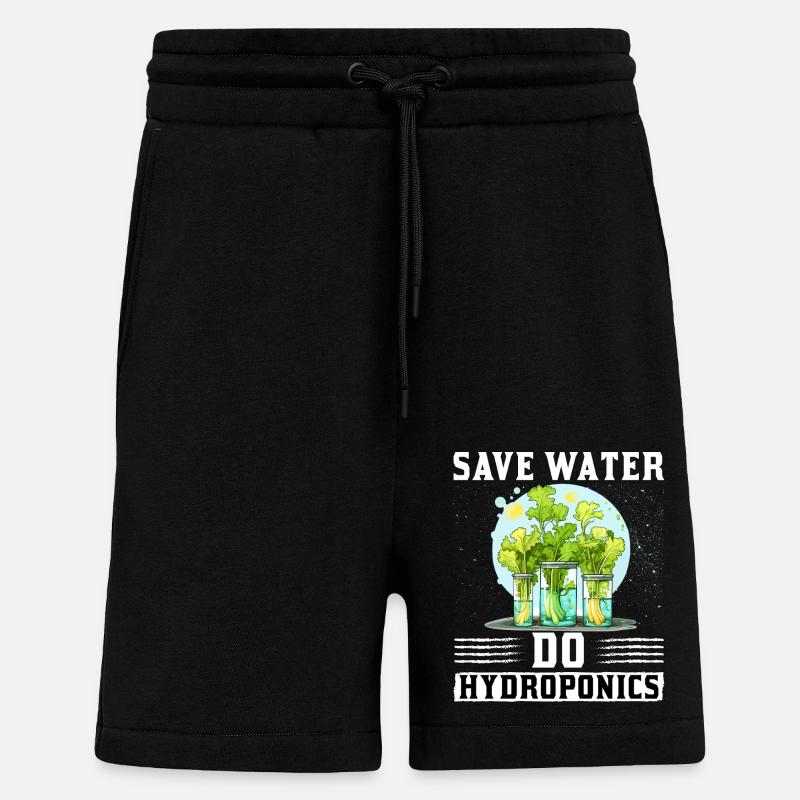 Save Water do Hydroponics - Shorts - made by SPREAD - SOLID BLACK