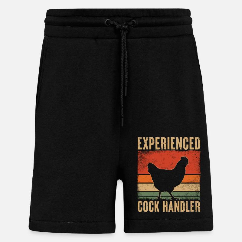 Chicken Whisperer Retro Style - Shorts - made by SPREAD - SOLID BLACK
