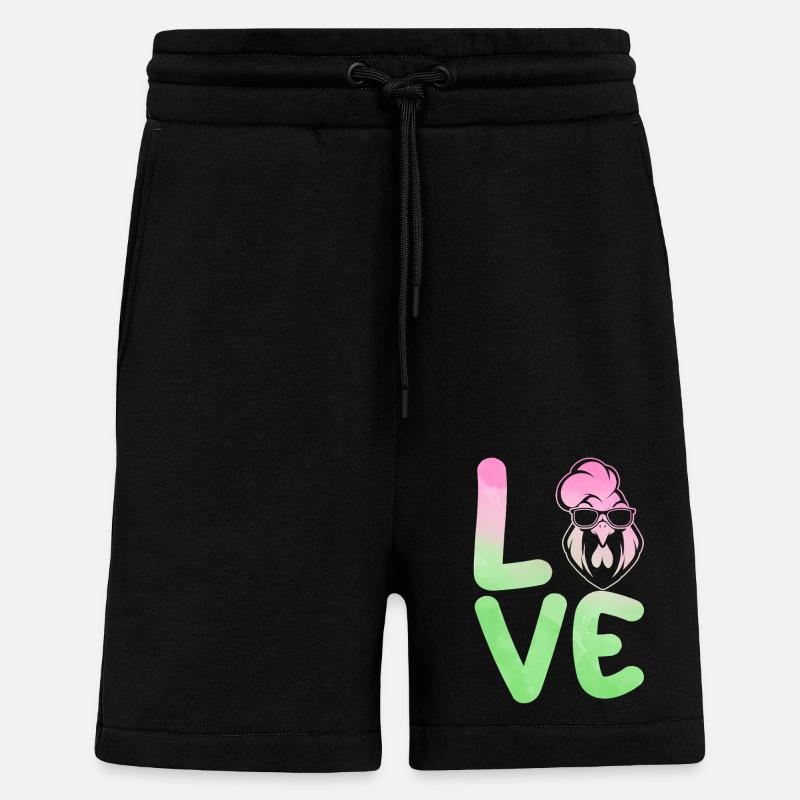 Poulet Coq - Short bio décontracté fabriqué en UE - SOLID BLACK