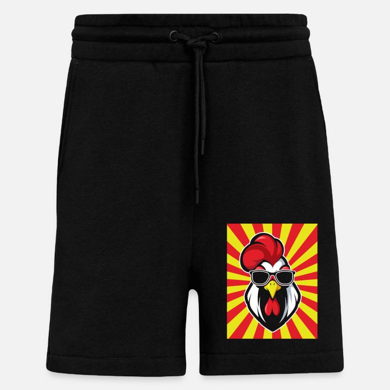 Hühner Hahn - Shorts - made by SPREAD - SOLID BLACK