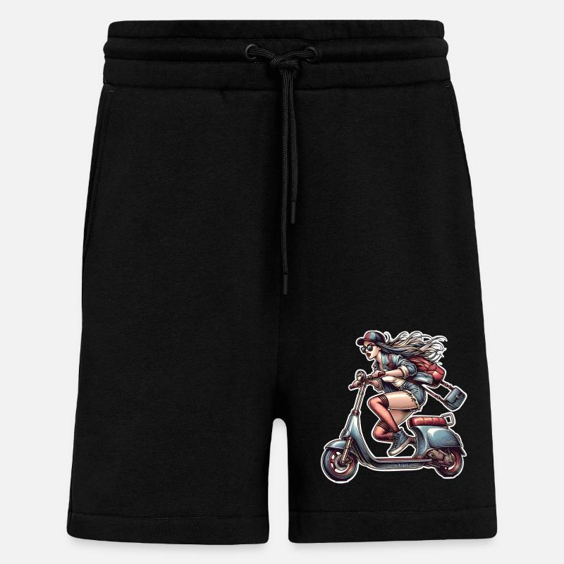Scooter Cyclomoteur Scooter - Short bio décontracté fabriqué en UE - SOLID BLACK