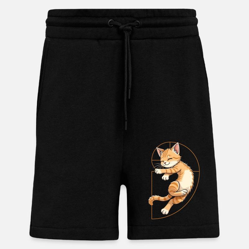 Chat de Fibonacci - Short bio décontracté fabriqué en UE - SOLID BLACK