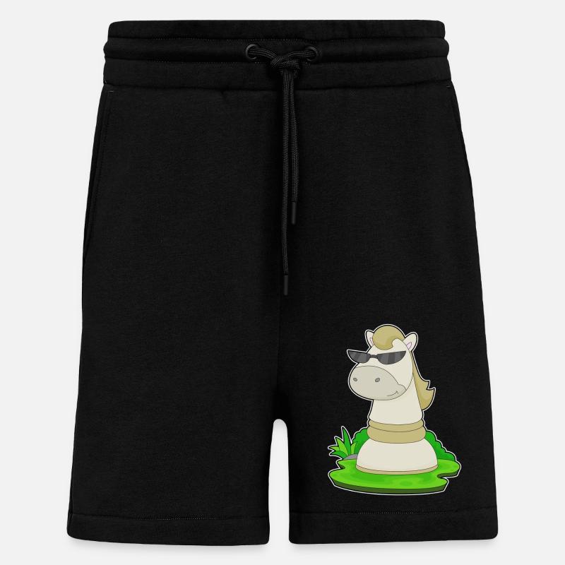 pièce d’échecs chevalier échecs - Short bio décontracté fabriqué en UE - SOLID BLACK