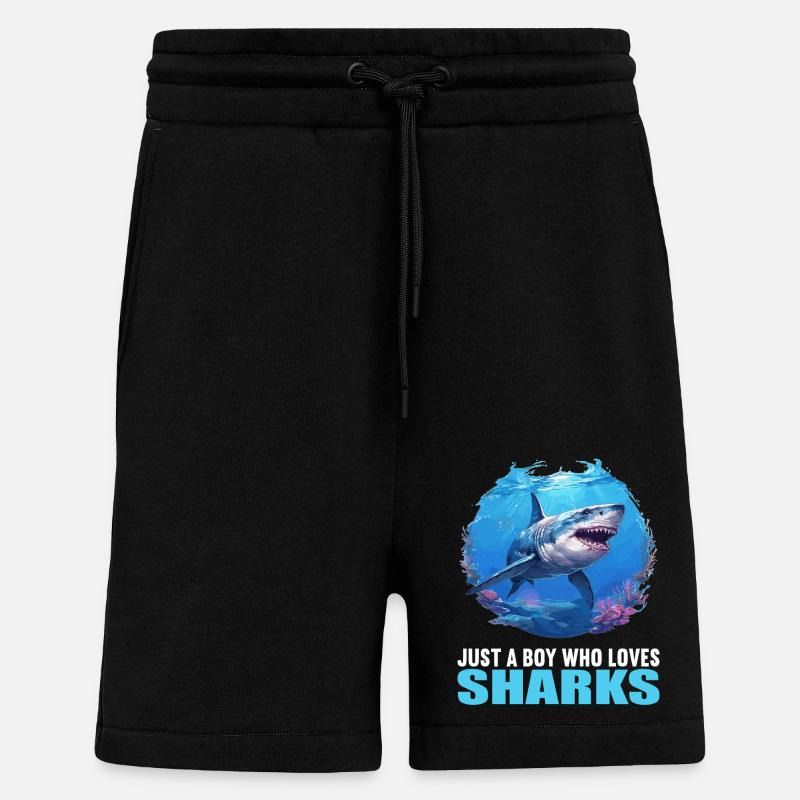 Sharks Shark - Shorts - made by SPREAD - SOLID BLACK