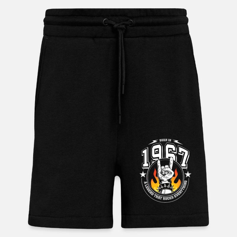1967 Birthday, rocks everything - Shorts - made by SPREAD - SOLID BLACK