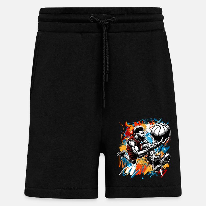 Basket-ball Joueurs de basket-ball - Short bio décontracté fabriqué en UE - SOLID BLACK