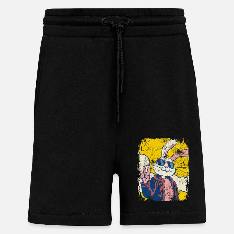 Cooler Osterhase - Osterei - Geschenk - Shorts - made by SPREAD - SOLID BLACK