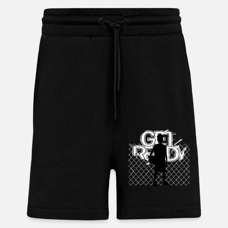 Préparez-vous Basketball Silhouette Design - Short bio décontracté fabriqué en UE - SOLID BLACK