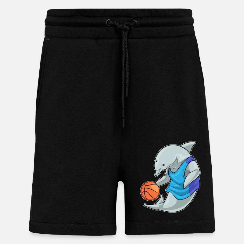 Dolphin Basketteur Basketteur - Short bio décontracté fabriqué en UE - SOLID BLACK