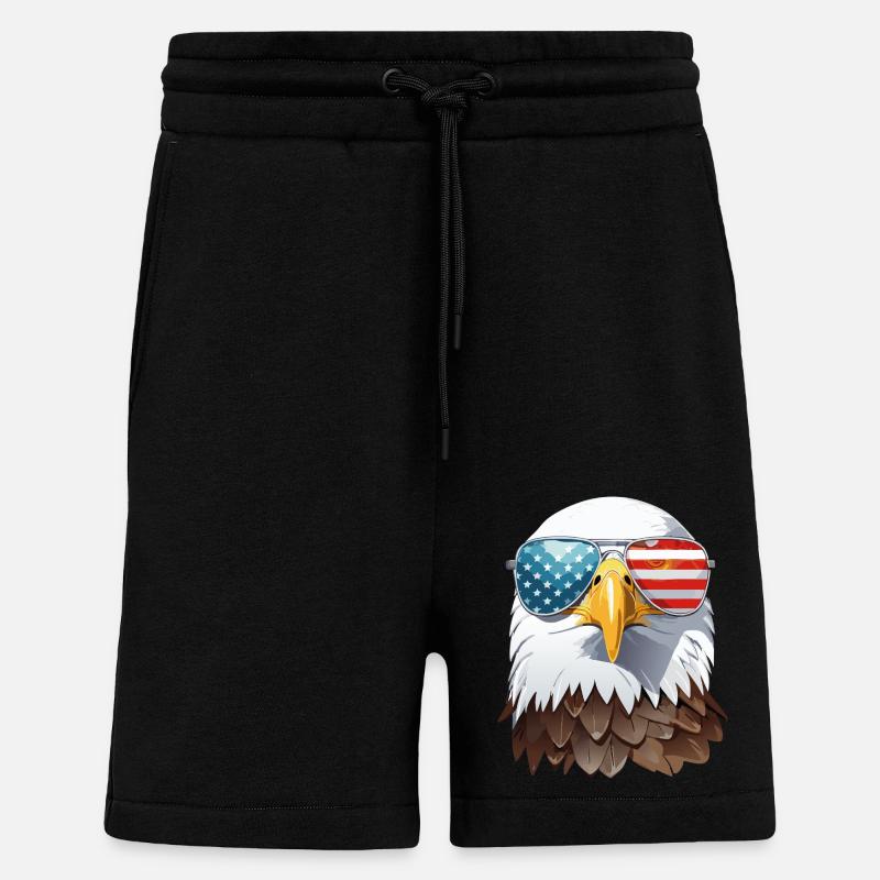 eagle head - Short bio décontracté fabriqué en UE - SOLID BLACK