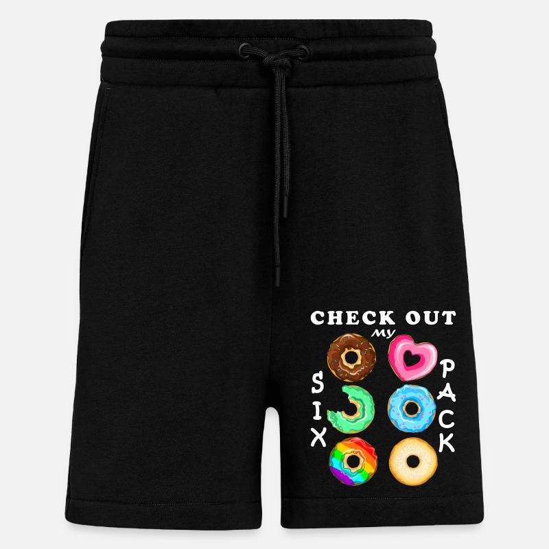 Découvrez mes beignets Sixpack - Short bio décontracté fabriqué en UE - SOLID BLACK