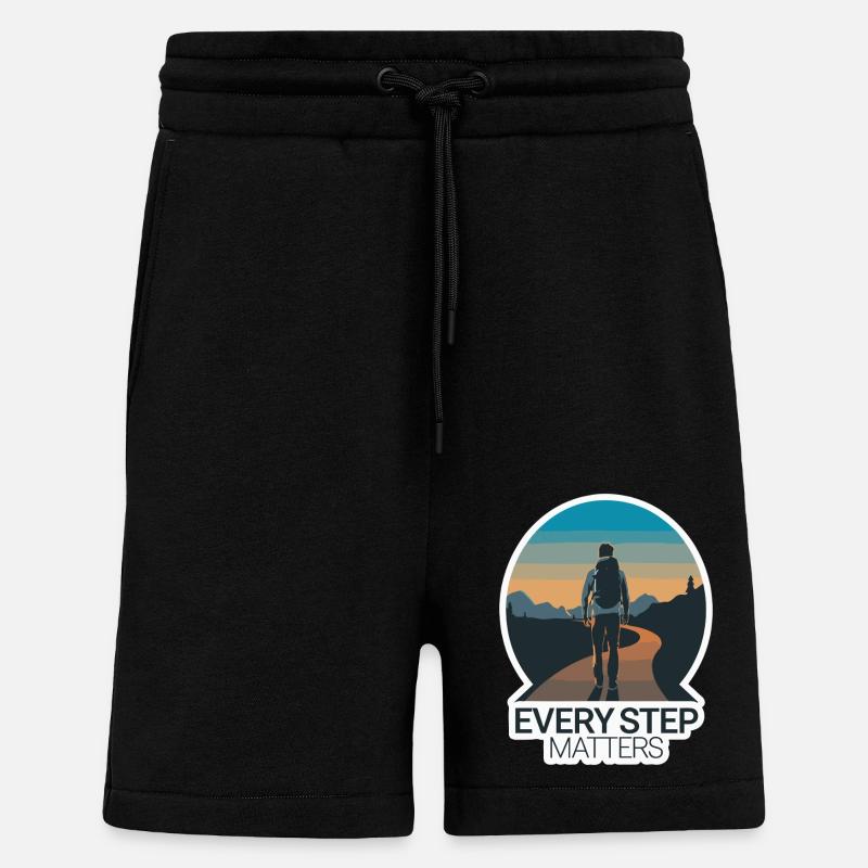 VOYAGE, CHAQUE PAS COMPTE - Short bio décontracté fabriqué en UE - SOLID BLACK