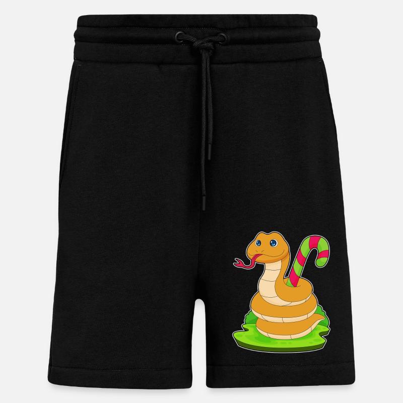 Snake candy cane - Shorts - made by SPREAD - SOLID BLACK
