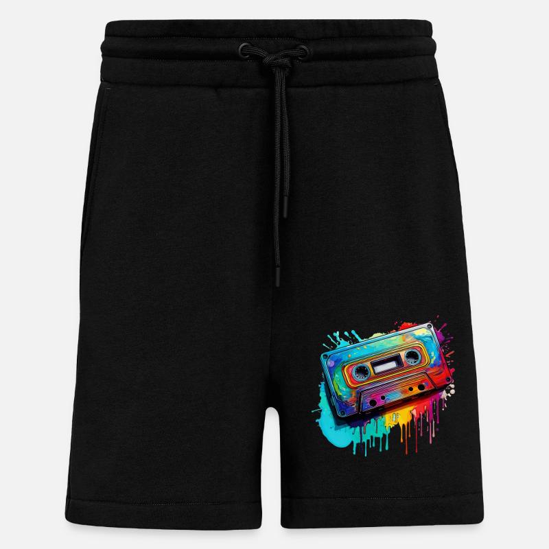 Musikkasette - Shorts - made by SPREAD - SOLID BLACK