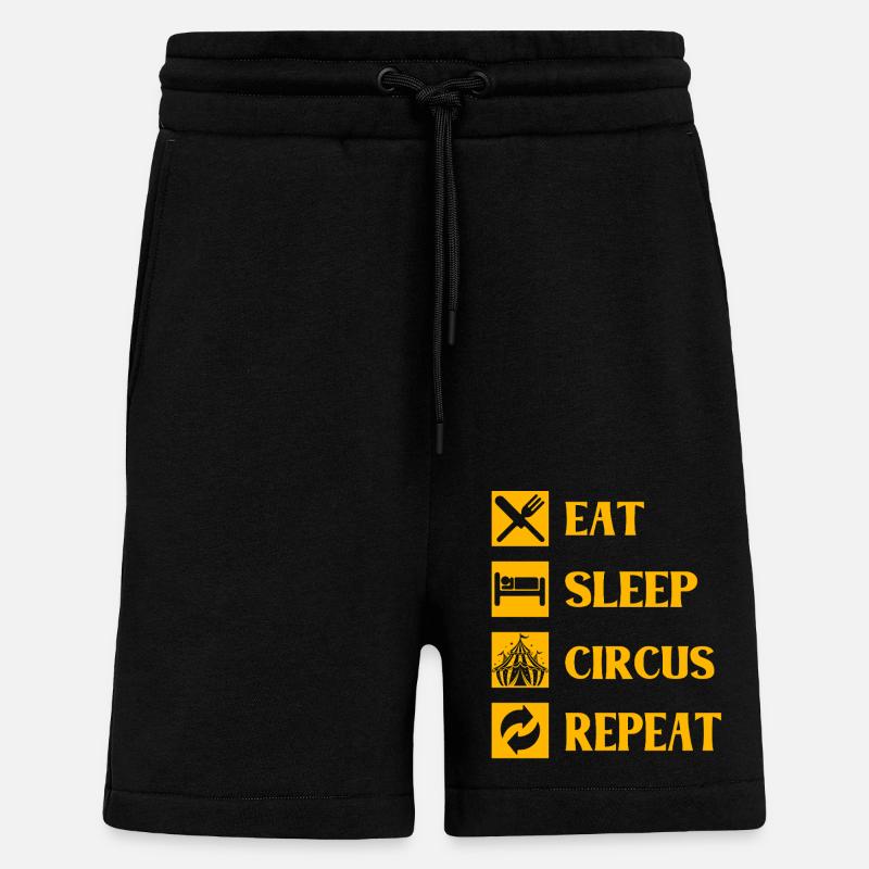Manger dormir Circus Répéter - Short bio décontracté fabriqué en UE - SOLID BLACK