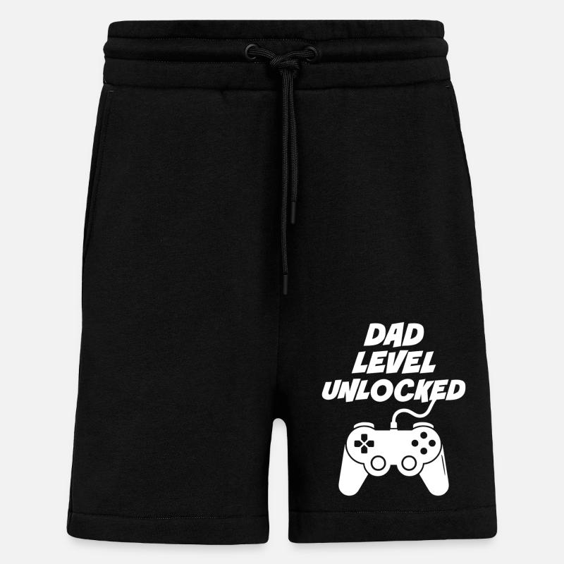 Dad Level Unlocked - Shorts - made by SPREAD - SOLID BLACK