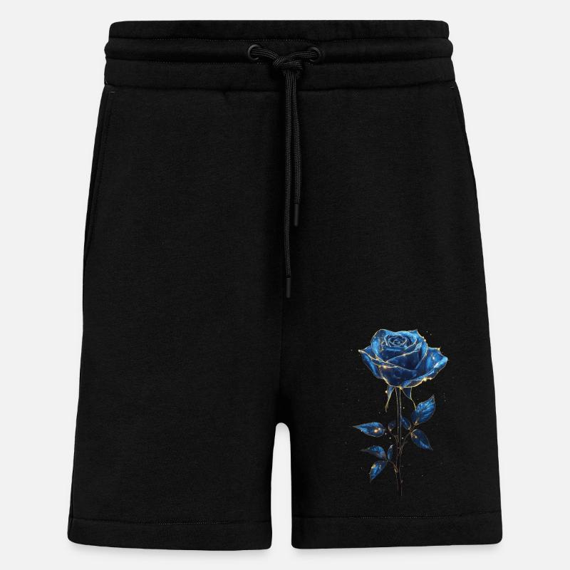 Blaue Rose - Shorts - made by SPREAD - SOLID BLACK