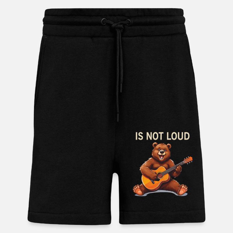 BÄR GITARRE N’EST PAS BRUYANT - Short bio décontracté fabriqué en UE - SOLID BLACK