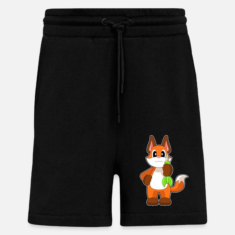 Fléchette renard - Short bio décontracté fabriqué en UE - SOLID BLACK