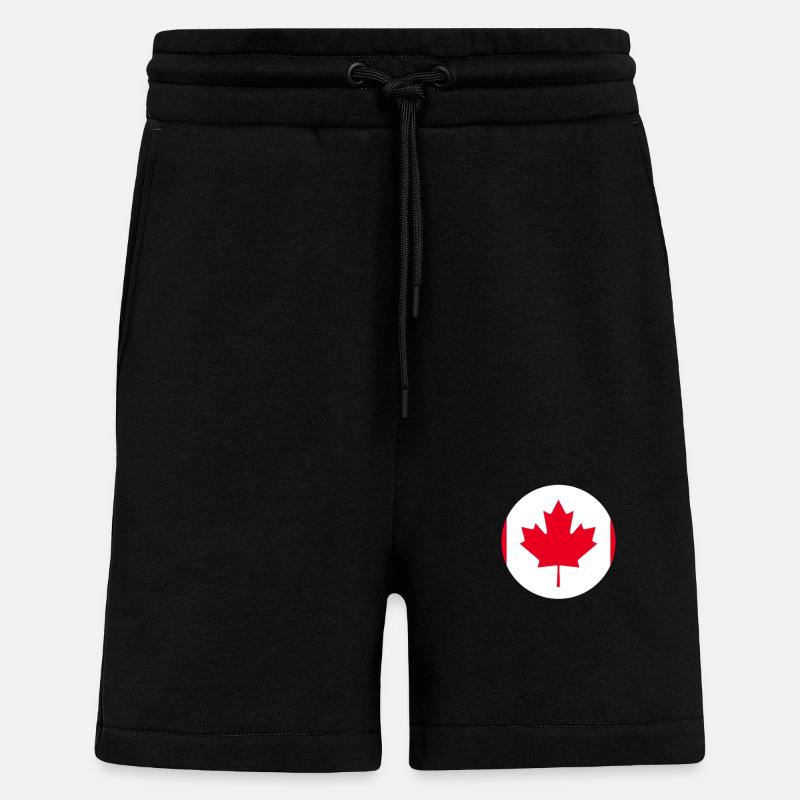 Canada Drapeau canadien Canadien - Short bio décontracté fabriqué en UE - SOLID BLACK
