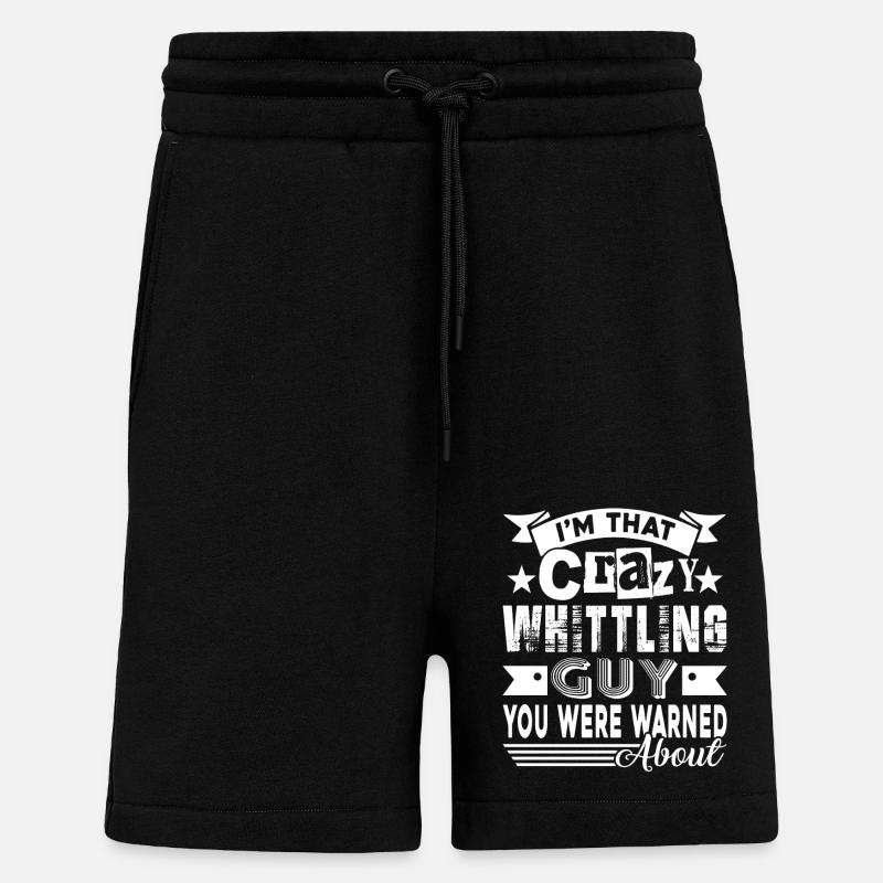 Whittling Crazy Whittling Guy - Shorts - made by SPREAD - SOLID BLACK