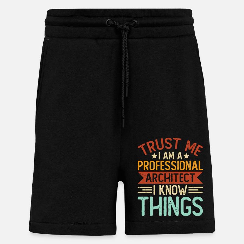 Architecte - Short bio décontracté fabriqué en UE - SOLID BLACK